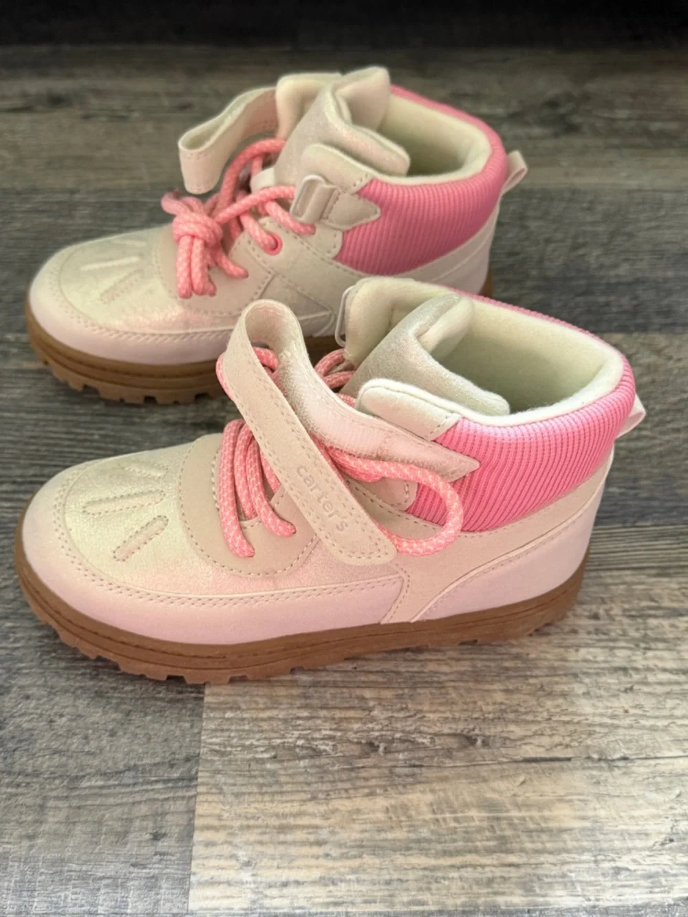 Carter’s Girls Pink Lace-Up Boots Size 12Cozy High Top Boots Winter